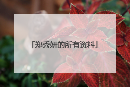 郑秀妍的所有资料