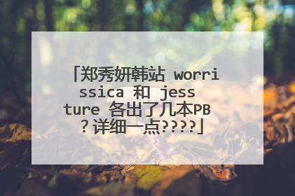 郑秀妍韩站 worrissica 和 jessture 各出了几本PB？详细一点????