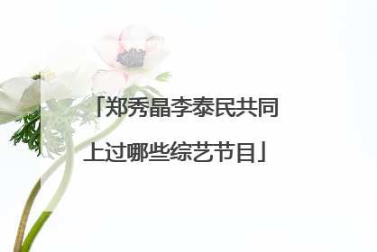 郑秀晶李泰民共同上过哪些综艺节目