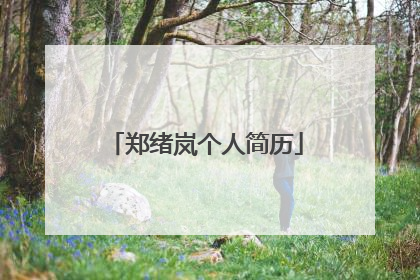 郑绪岚个人简历