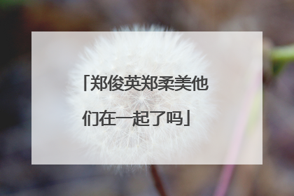 郑俊英郑柔美他们在一起了吗