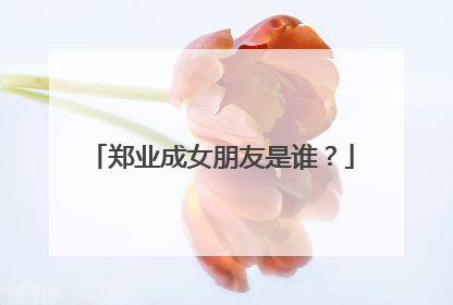 郑业成女朋友是谁?