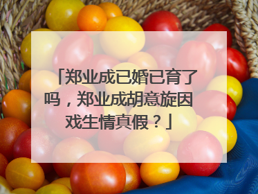 郑业成已婚已育了吗,郑业成胡意旋因戏生情真假?