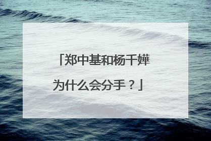 郑中基和杨千嬅为什么会分手？