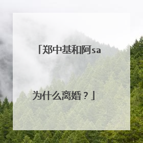 郑中基和阿sa为什么离婚?