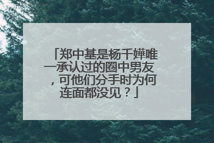 郑中基是杨千嬅唯一承认过的圈中男友，可他们分手时为何连面都没见？