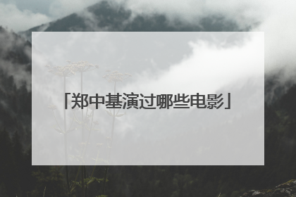 郑中基演过哪些电影