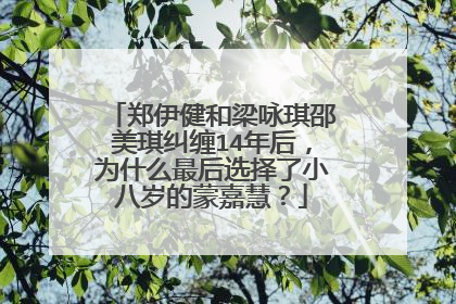郑伊健和梁咏琪邵美琪纠缠14年后，为什么最后选择了小八岁的蒙嘉慧？