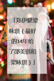 郑伊健梁咏琪(最好的14年给了邵美琪和梁咏琪)
