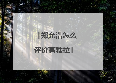 郑允浩怎么评价高雅拉