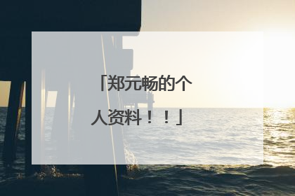 郑元畅的个人资料!!