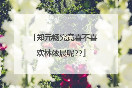 郑元畅究竟喜不喜欢林依晨呢??