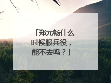 郑元畅什么时候服兵役，能不去吗？