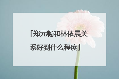 郑元畅和林依晨关系好到什么程度