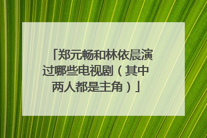 郑元畅和林依晨演过哪些电视剧（其中两人都是主角）