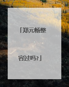 郑元畅整容过吗?