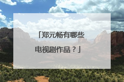 郑元畅有哪些电视剧作品？