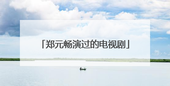 郑元畅演过的电视剧