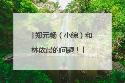 郑元畅（小综）和林依晨的问题！