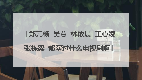 郑元畅 吴尊 林依晨 王心凌 张栋梁 都演过什么电视剧啊