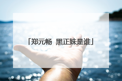 郑元畅 黑正妹是谁