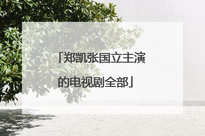 郑凯张国立主演的电视剧全部