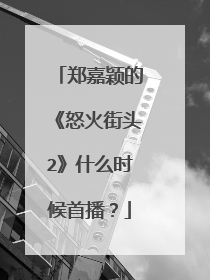 郑嘉颖的《怒火街头2》什么时候首播?