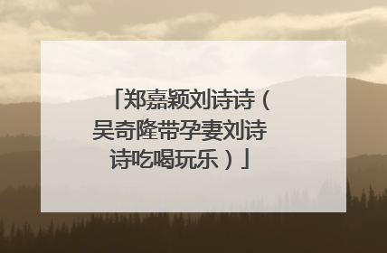 郑嘉颖刘诗诗(吴奇隆带孕妻刘诗诗吃喝玩乐)