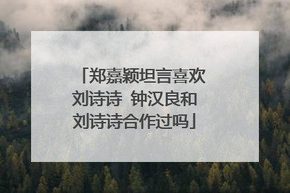 郑嘉颖坦言喜欢刘诗诗 钟汉良和刘诗诗合作过吗
