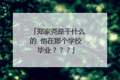 郑家尧是干什么的 他在那个学校毕业？？？