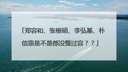 郑容和、张根硕、李弘基、朴信惠是不是都没整过容??