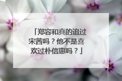 郑容和真的追过宋茜吗？他不是喜欢过朴信惠吗？