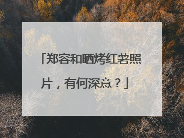 郑容和晒烤红薯照片,有何深意?