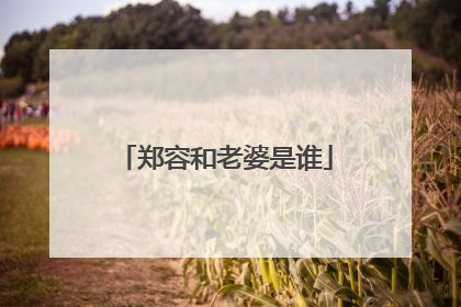 郑容和老婆是谁