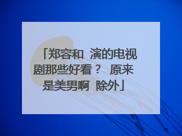 郑容和 演的电视剧那些好看? 原来是美男啊 除外