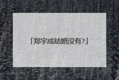 郑宇成结婚没有?