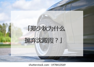 郑少秋为什么抛弃沈殿霞?