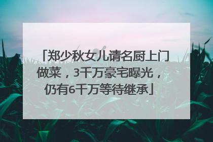 郑少秋女儿请名厨上门做菜,3千万豪宅曝光,仍有6千万等待继承