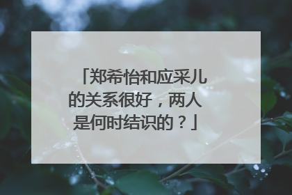 郑希怡和应采儿的关系很好,两人是何时结识的?