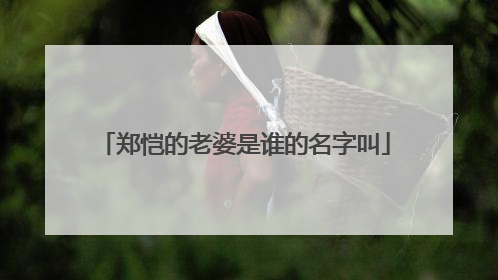 郑恺的老婆是谁的名字叫