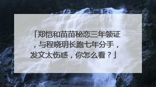 郑恺和苗苗秘恋三年领证，与程晓玥长跑七年分手，发文太伤感，你怎么看？