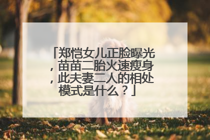 郑恺女儿正脸曝光,苗苗二胎火速瘦身,此夫妻二人的相处模式是什么?