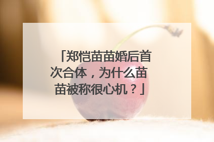 郑恺苗苗婚后首次合体，为什么苗苗被称很心机？