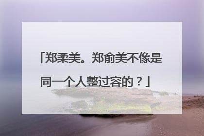 郑柔美。郑俞美不像是同一个人整过容的?