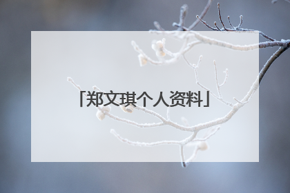郑文琪个人资料