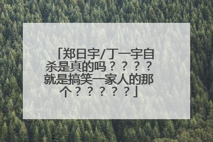 郑日宇/丁一宇自杀是真的吗????就是搞笑一家人的那个?????