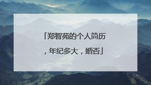 郑智苑的个人简历，年纪多大，婚否