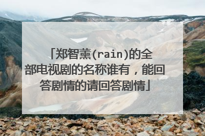 郑智薰(rain)的全部电视剧的名称谁有，能回答剧情的请回答剧情