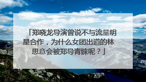 郑晓龙导演曾说不与流量明星合作，为什么女团出道的林思意会被郑导青睐呢？