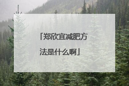 郑欣宜减肥方法是什么啊